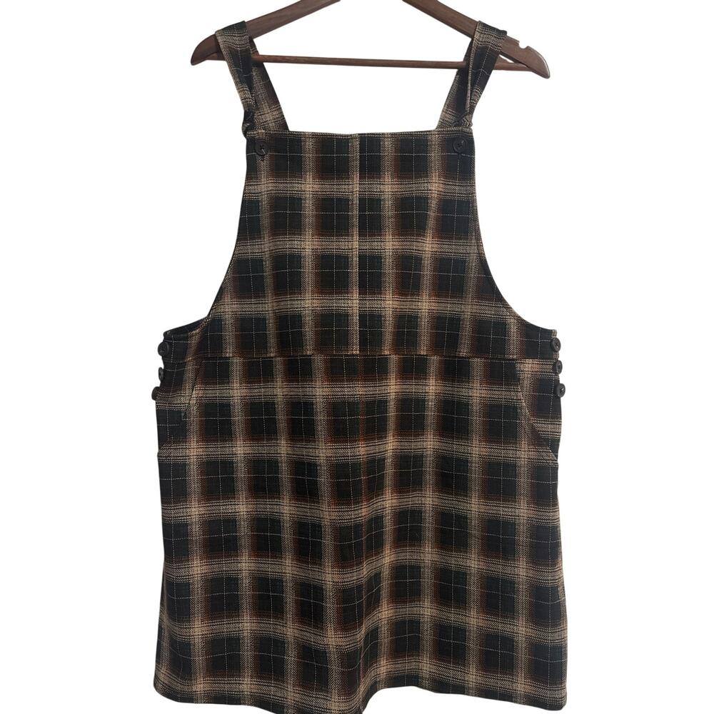 Bib Overalls Plaid Skirt Size XXL
